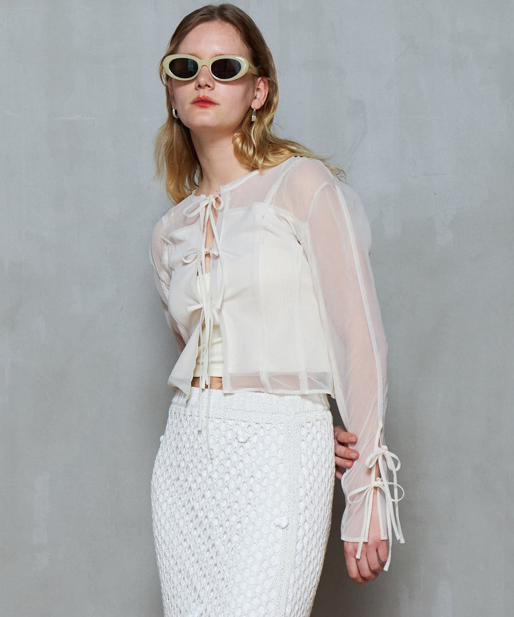 【本日限定】新品　MAISON SPECIAL リバーシブルシアーカーディガン MAISON SPECIAL(メゾンスペシャル)｜Reversible Sheer Cardigan