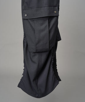 4 색 샹 브레이 세탁 가능한 양모 피크 라펠 더블 가슴 재킷