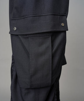 4 색 샹 브레이 세탁 가능한 양모 피크 라펠 더블 가슴 재킷