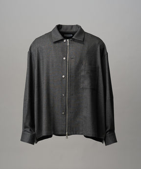 4 색 샹 브레이 세탁 가능한 양모 피크 라펠 더블 가슴 재킷