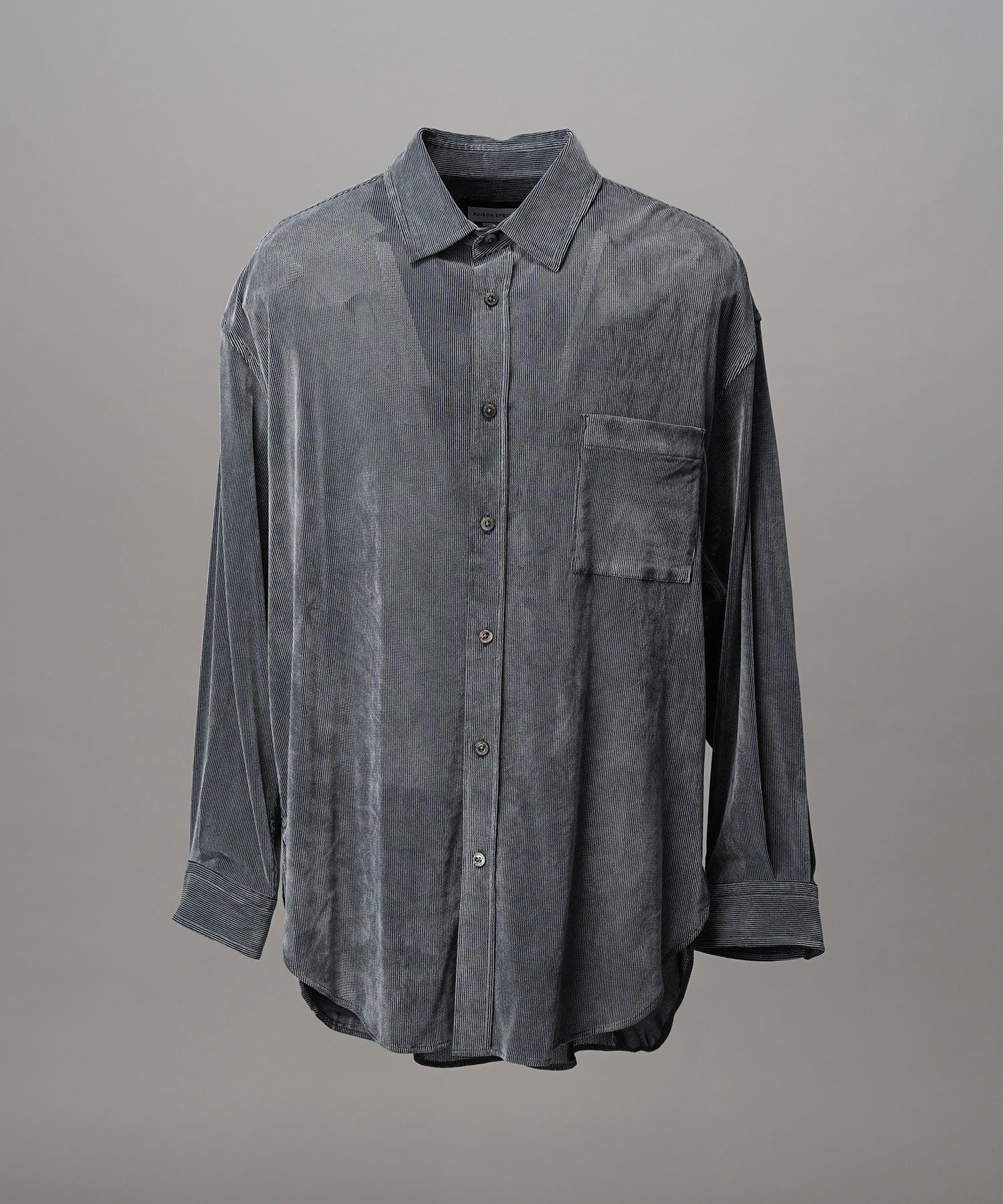 프라임 오버 플록 프린트 일반 칼라 셔츠 코트