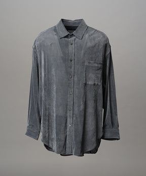 프라임 오버 플록 프린트 일반 칼라 셔츠 코트