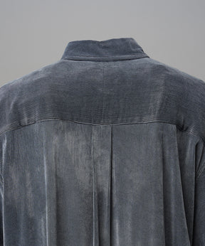 프라임 오버 플록 프린트 일반 칼라 셔츠 코트