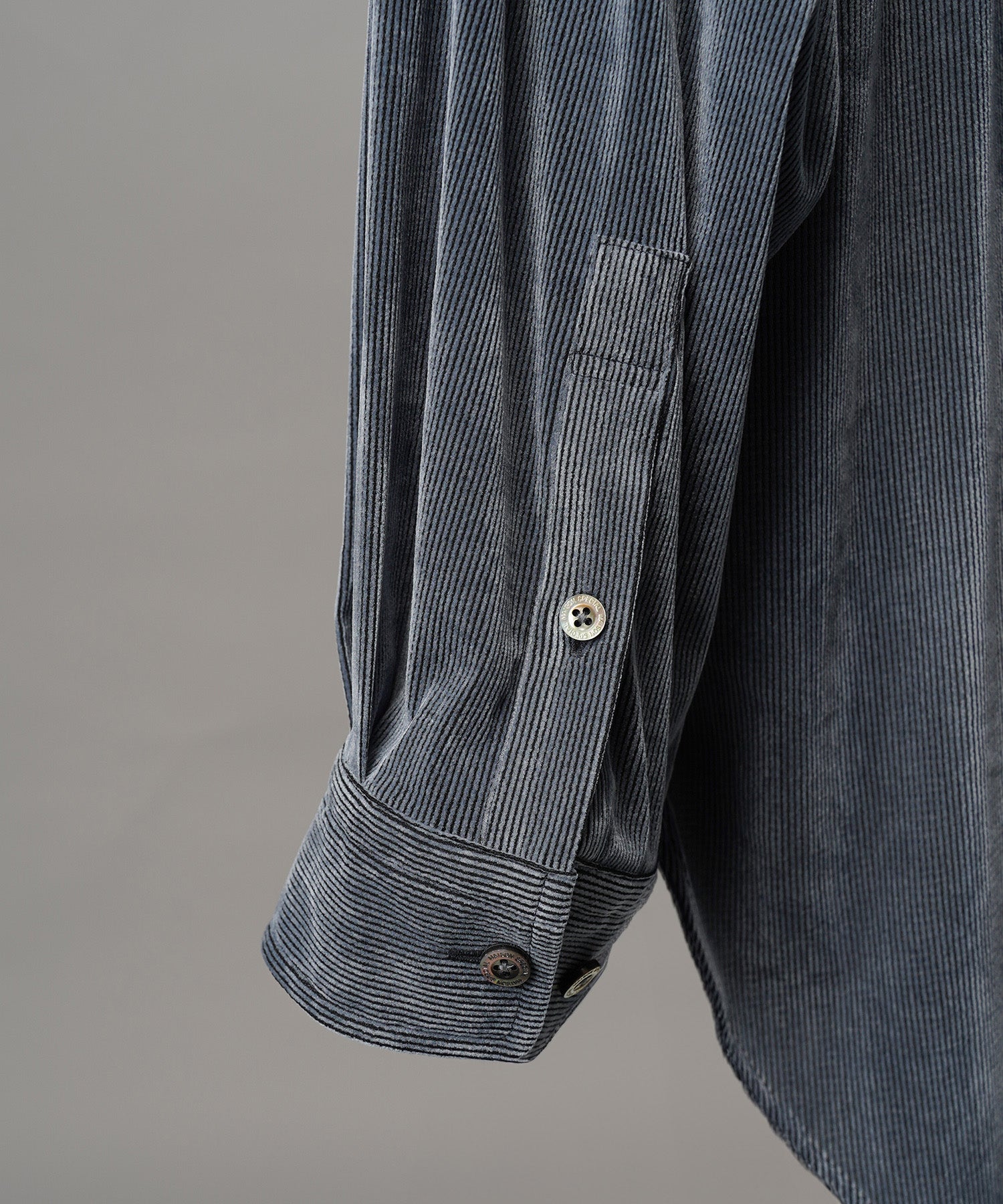 프라임 오버 플록 프린트 일반 칼라 셔츠 코트