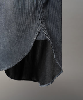 프라임 오버 플록 프린트 일반 칼라 셔츠 코트