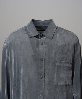 프라임 오버 플록 프린트 일반 칼라 셔츠 코트