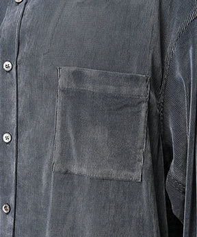 프라임 오버 플록 프린트 일반 칼라 셔츠 코트