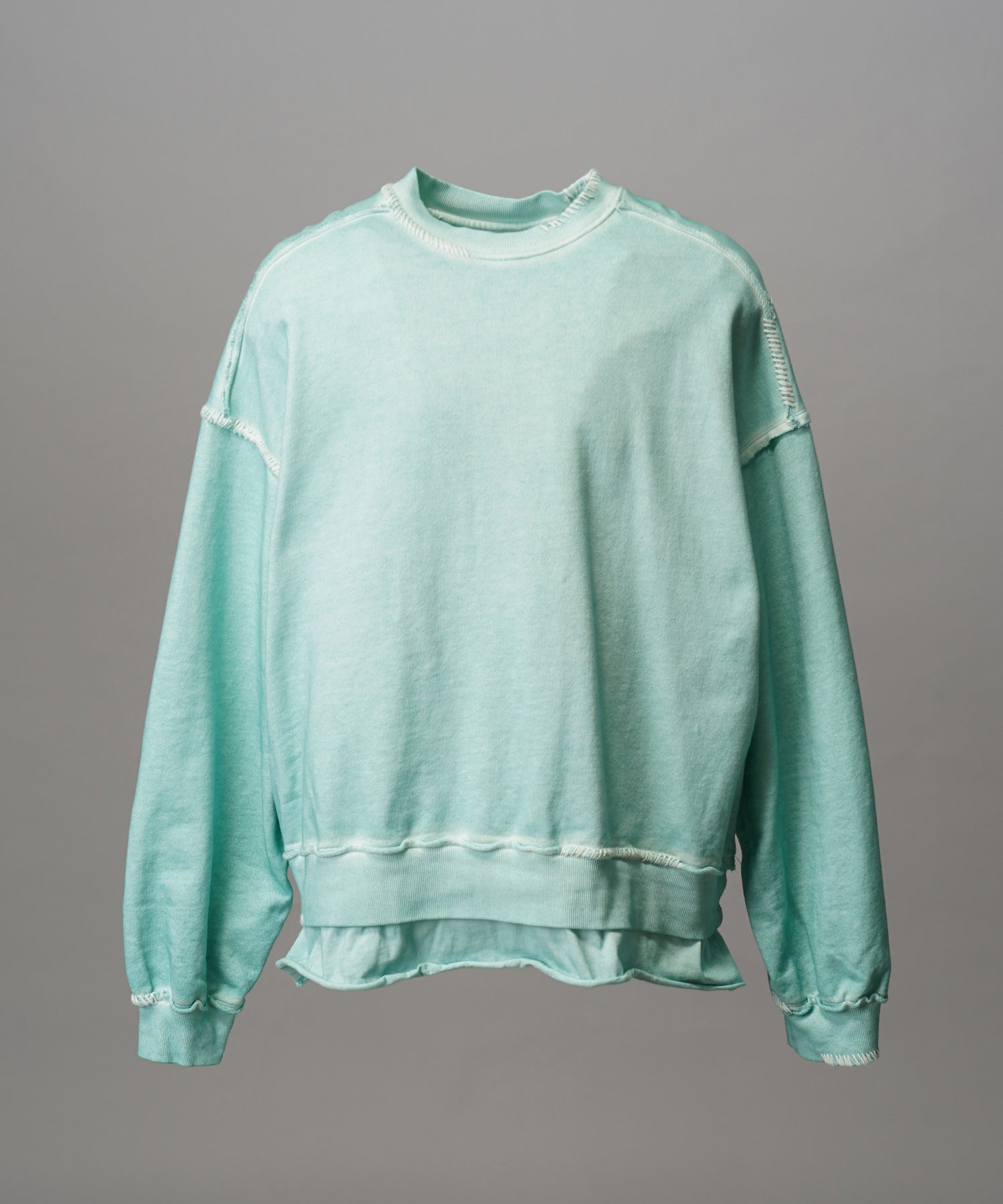 무거운 중량 땀 자수 손상 과다 염색 승무원 목 풀 오버