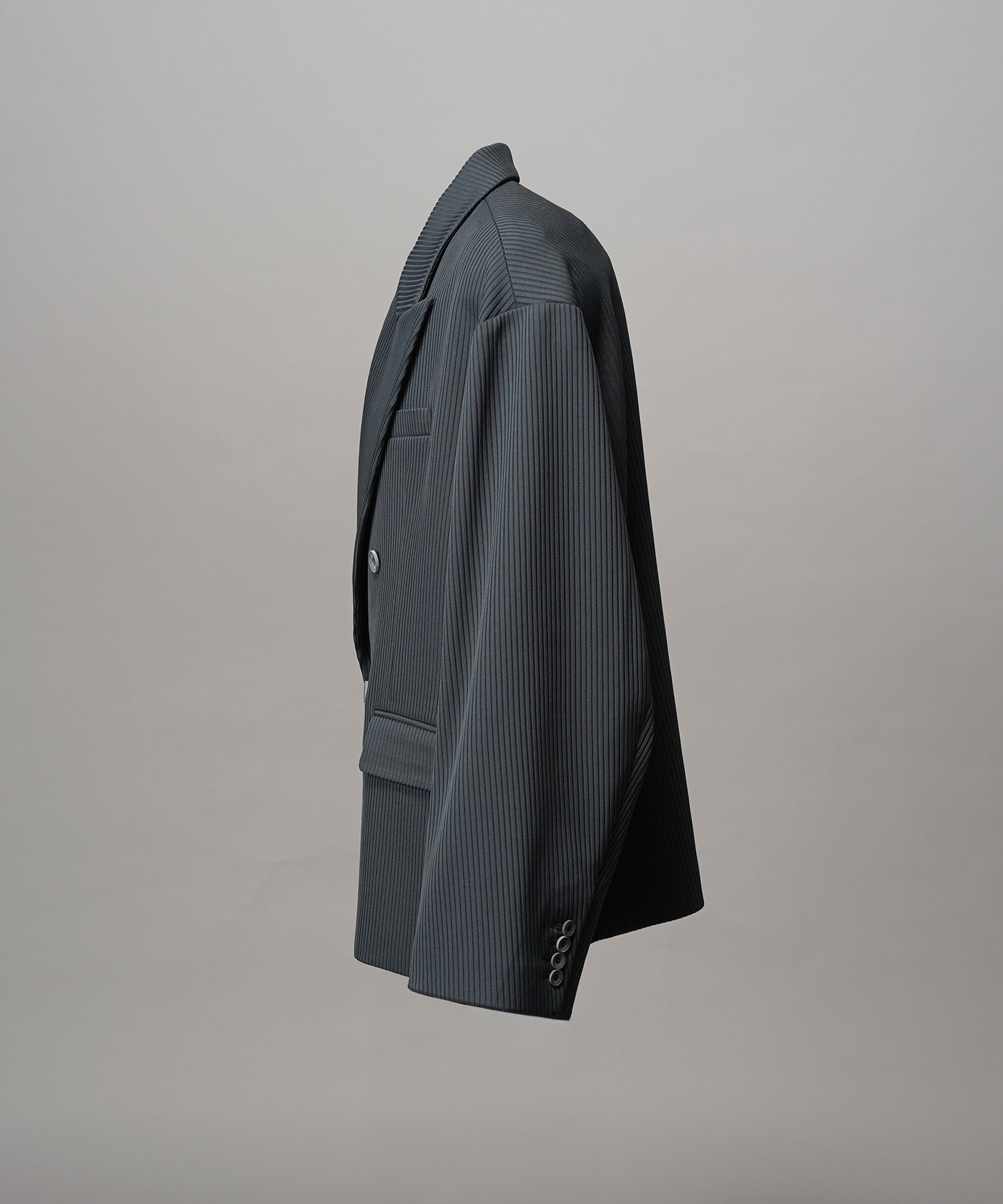 4 색 샹 브레이 세탁 가능한 양모 피크 라펠 더블 가슴 재킷