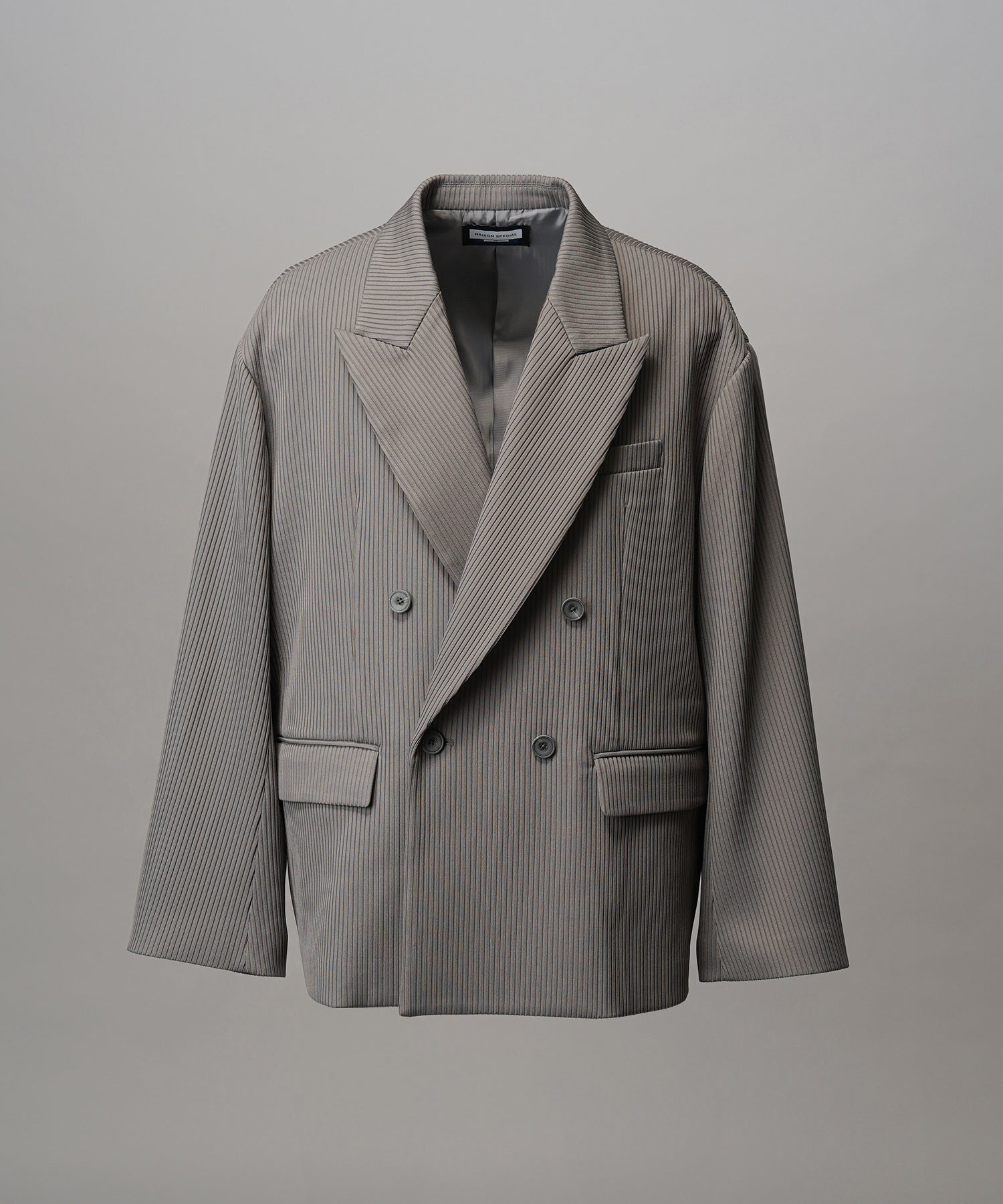 4 색 샹 브레이 세탁 가능한 양모 피크 라펠 더블 가슴 재킷