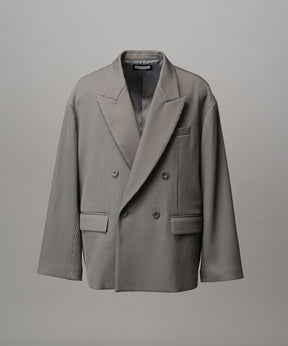 4 색 샹 브레이 세탁 가능한 양모 피크 라펠 더블 가슴 재킷