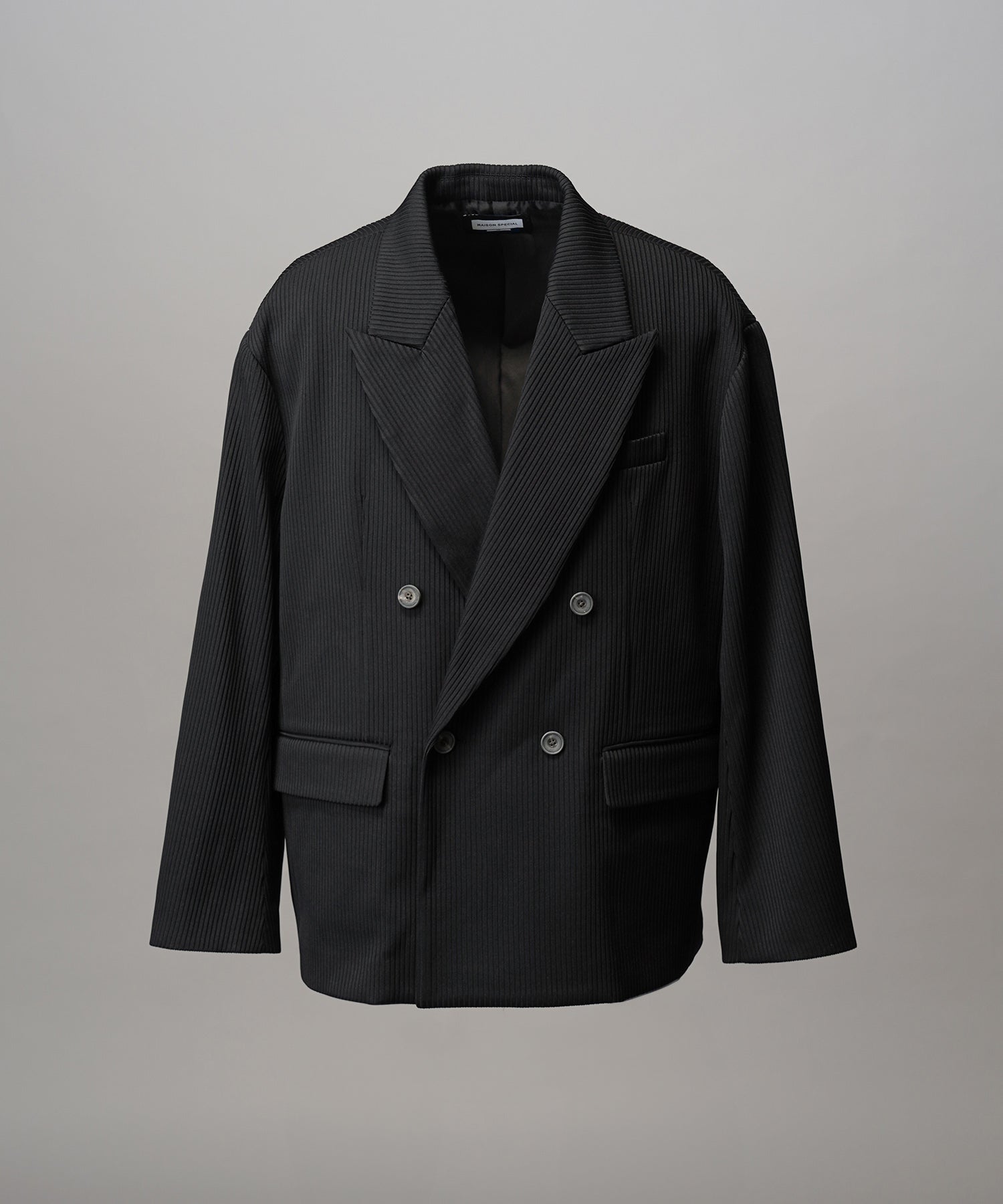 4 색 샹 브레이 세탁 가능한 양모 피크 라펠 더블 가슴 재킷