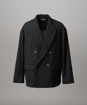 4 색 샹 브레이 세탁 가능한 양모 피크 라펠 더블 가슴 재킷