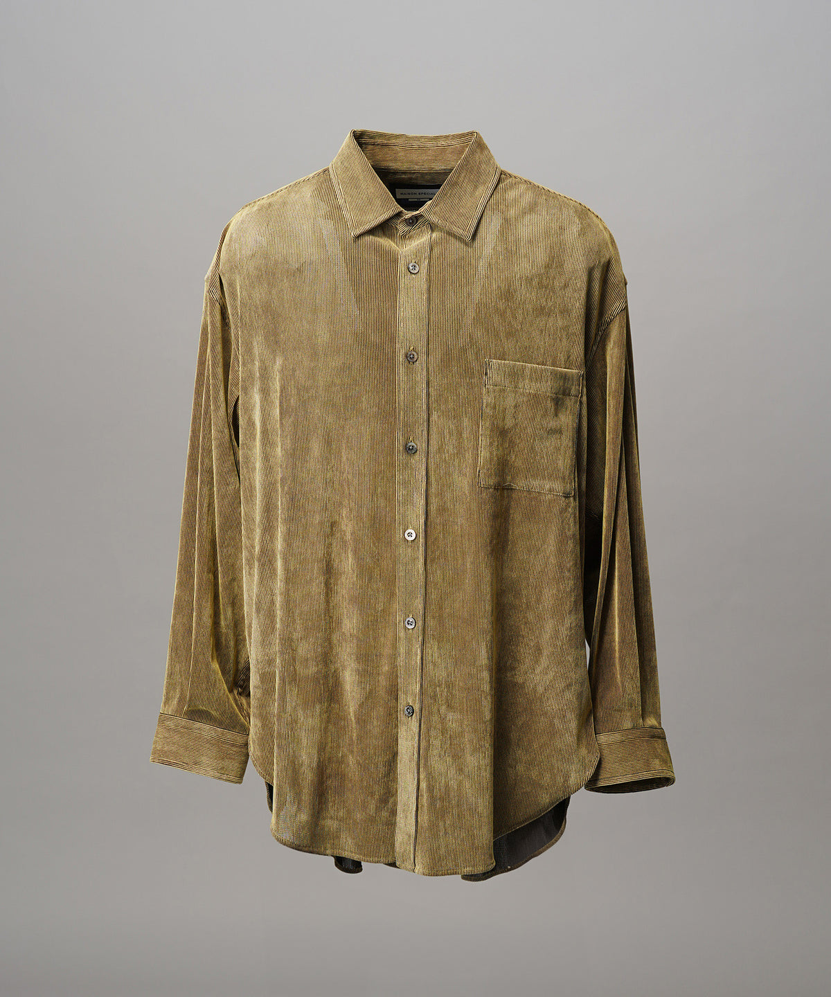 프라임 오버 플록 프린트 일반 칼라 셔츠 코트