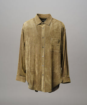 프라임 오버 플록 프린트 일반 칼라 셔츠 코트