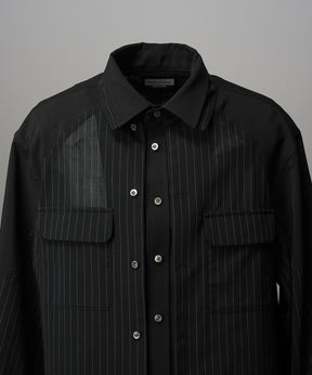 4 Colors Chambray Washable Wool Peaked Lapel Double Breasted Jacket