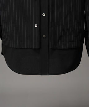 4 Colors Chambray Washable Wool Peaked Lapel Double Breasted Jacket