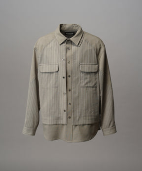 4 Colors Chambray Washable Wool Peaked Lapel Double Breasted Jacket