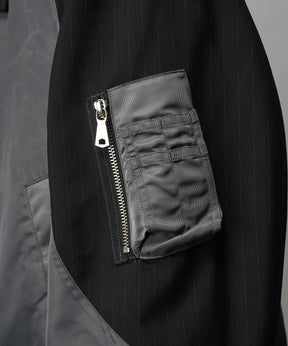 4 Colors Chambray Washable Wool Peaked Lapel Double Breasted Jacket