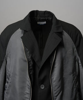 4 Colors Chambray Washable Wool Peaked Lapel Double Breasted Jacket