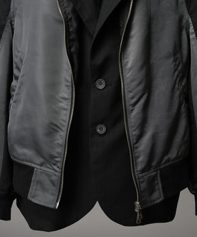 4 Colors Chambray Washable Wool Peaked Lapel Double Breasted Jacket