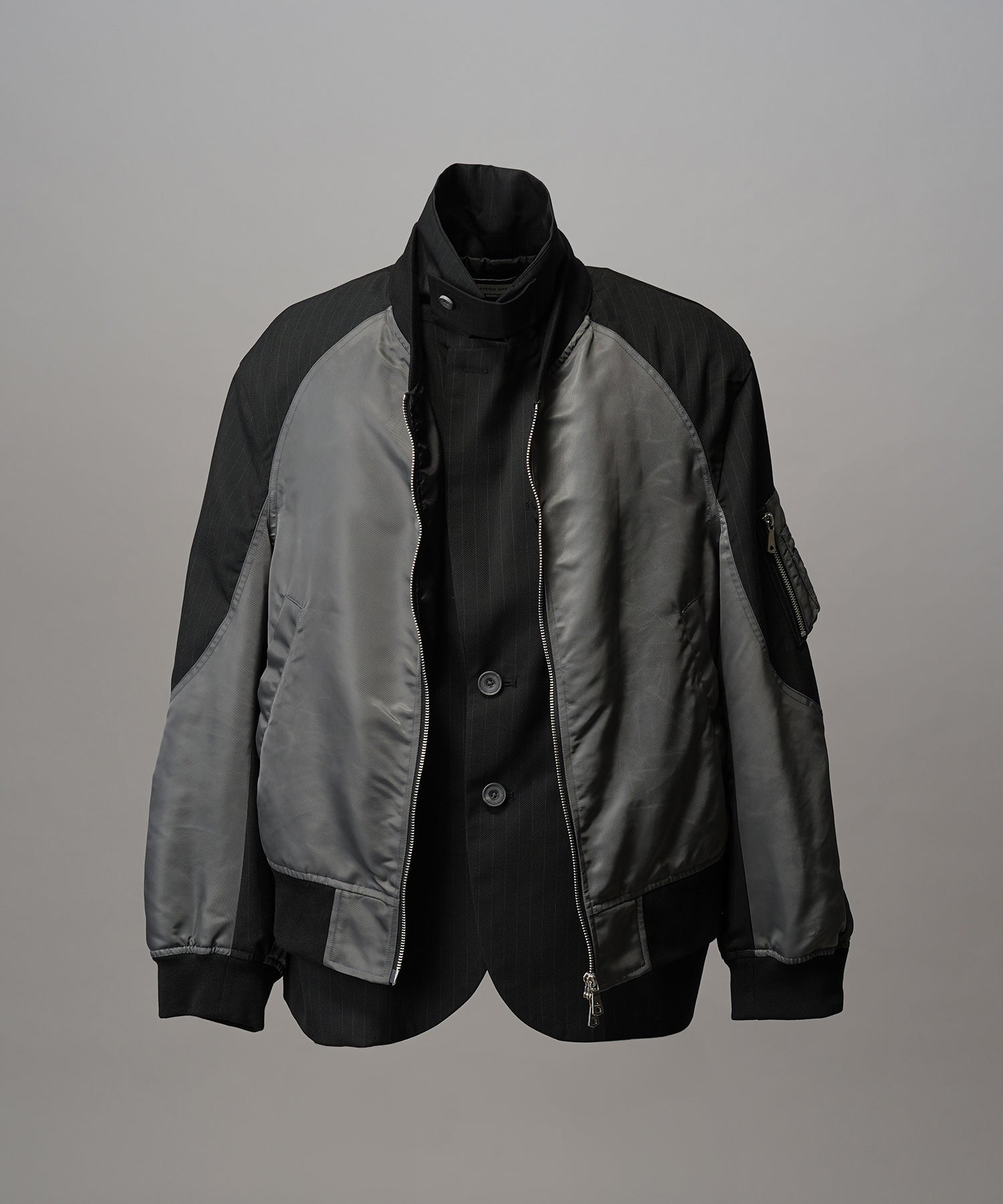 4 Colors Chambray Washable Wool Peaked Lapel Double Breasted Jacket