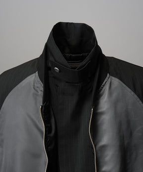 4 Colors Chambray Washable Wool Peaked Lapel Double Breasted Jacket