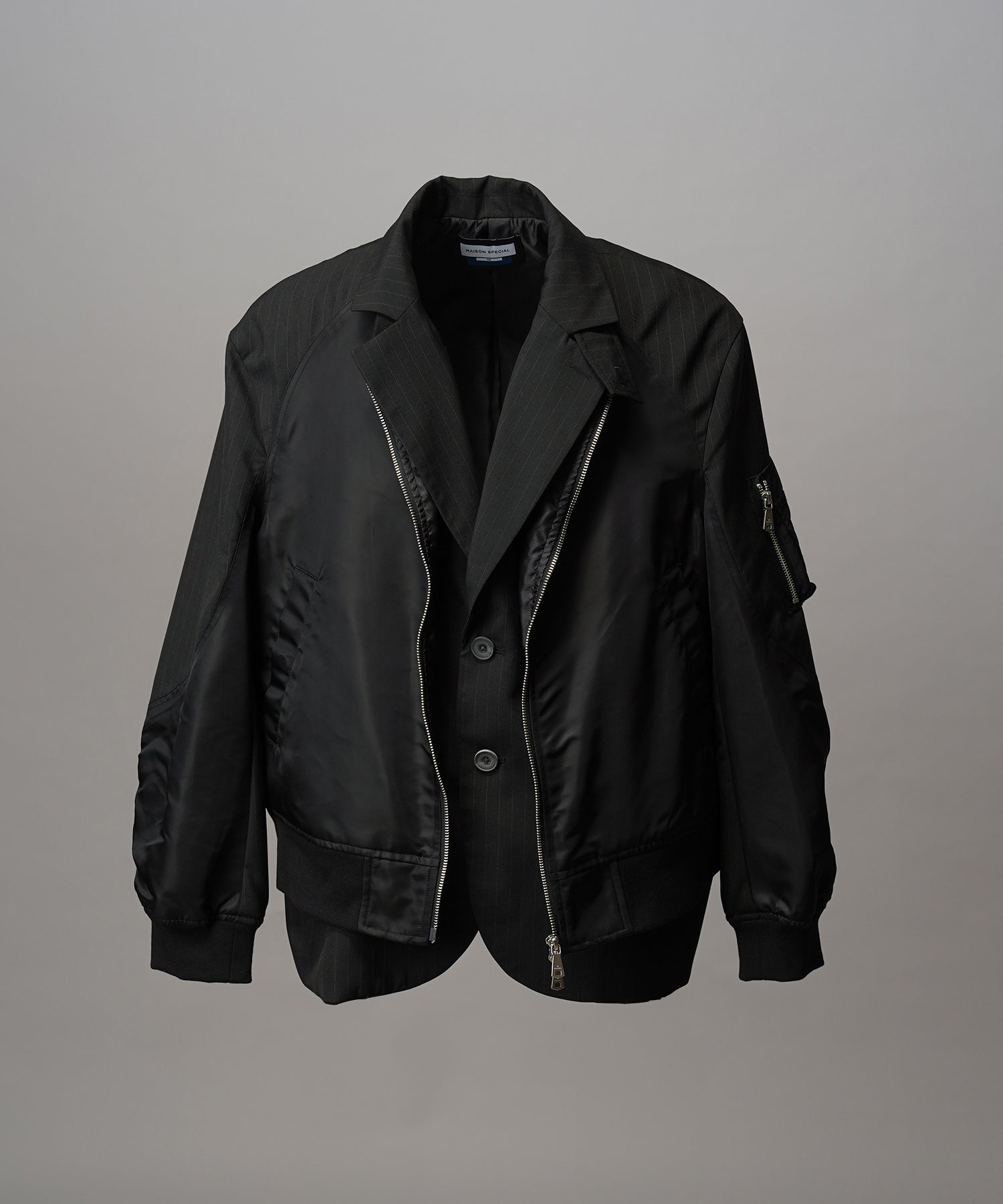 4 Colors Chambray Washable Wool Peaked Lapel Double Breasted Jacket