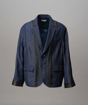 4种颜色Chambray可洗羊毛峰峰双胸夹克