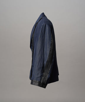 4种颜色Chambray可洗羊毛峰峰双胸夹克