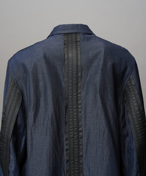 4种颜色Chambray可洗羊毛峰峰双胸夹克