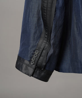 4种颜色Chambray可洗羊毛峰峰双胸夹克