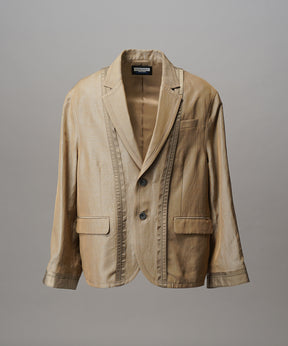 4种颜色Chambray可洗羊毛峰峰双胸夹克