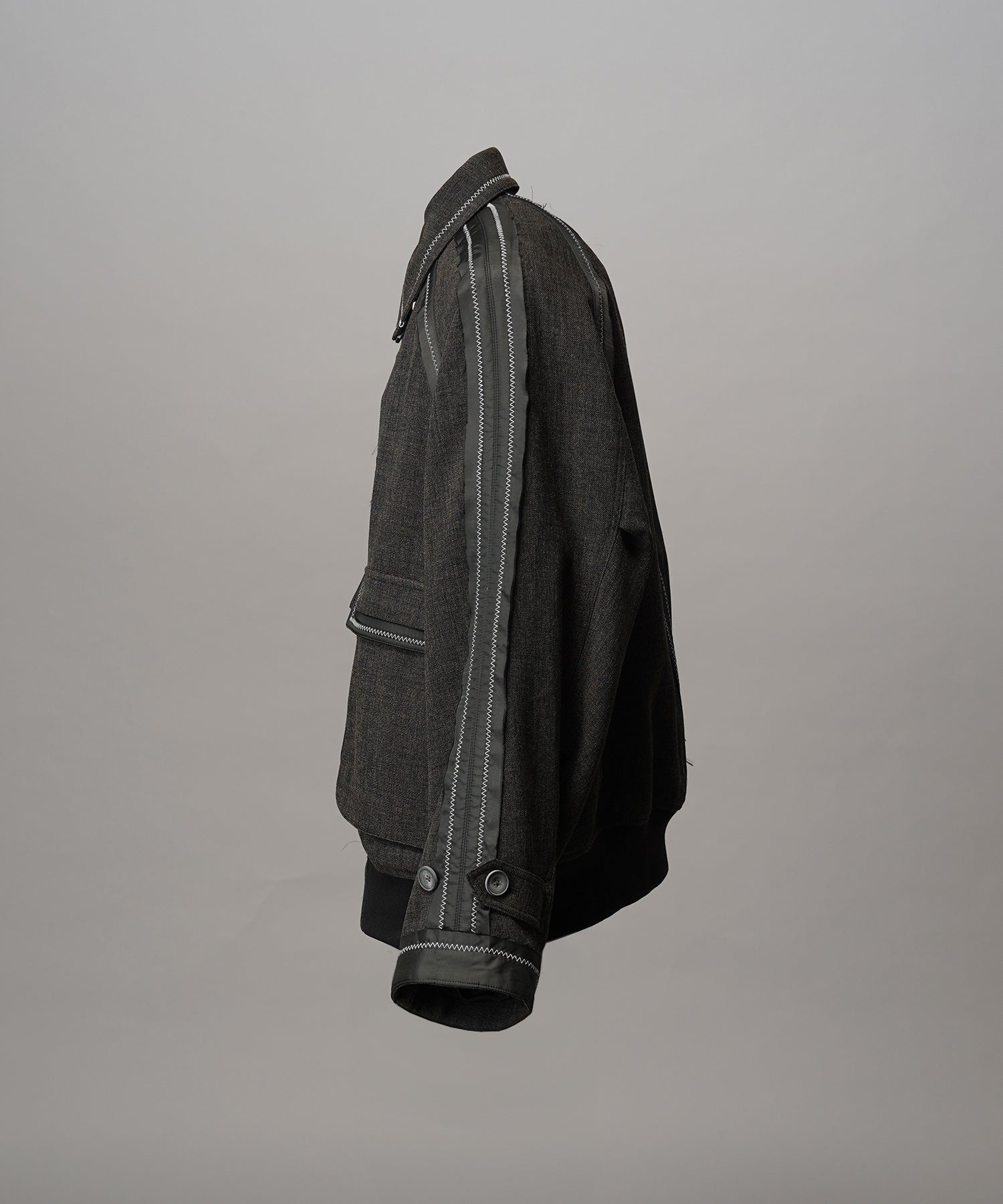 4 색 샹 브레이 세탁 가능한 양모 피크 라펠 더블 가슴 재킷