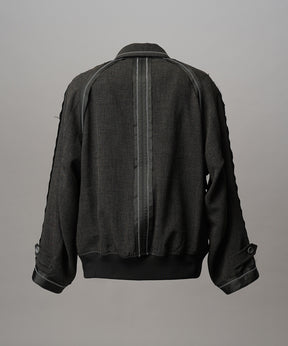 4 색 샹 브레이 세탁 가능한 양모 피크 라펠 더블 가슴 재킷