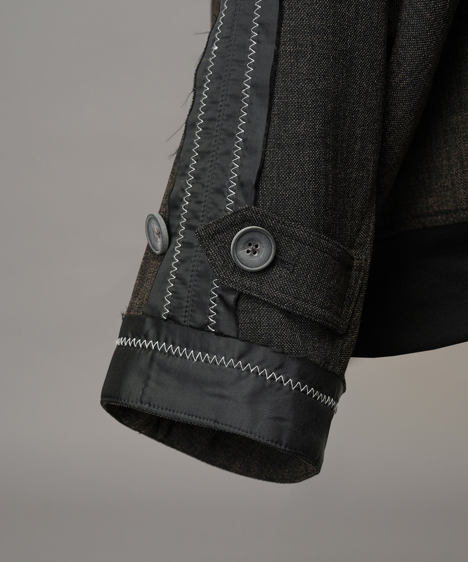 4 색 샹 브레이 세탁 가능한 양모 피크 라펠 더블 가슴 재킷