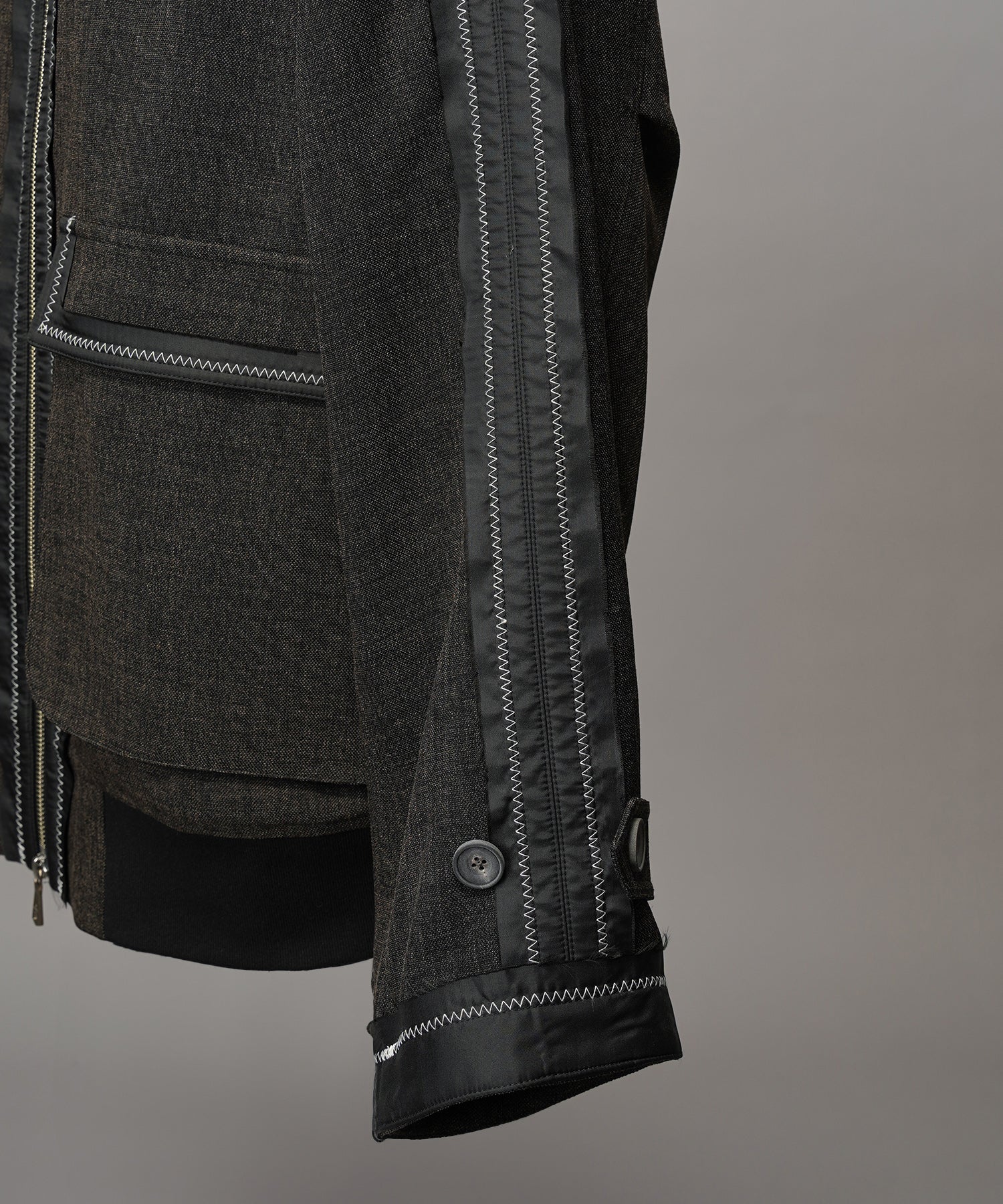 4 색 샹 브레이 세탁 가능한 양모 피크 라펠 더블 가슴 재킷