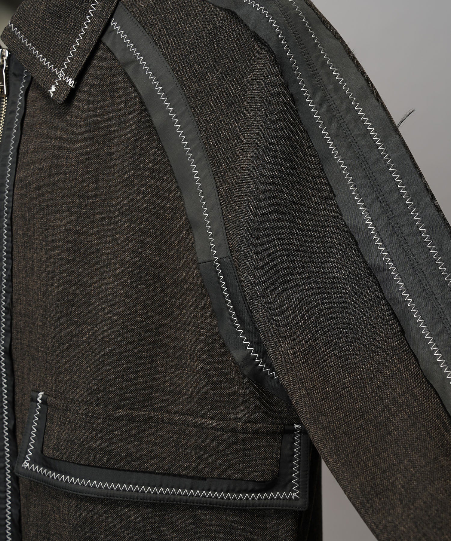 4 색 샹 브레이 세탁 가능한 양모 피크 라펠 더블 가슴 재킷