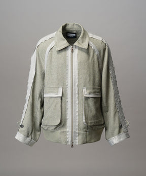 4 색 샹 브레이 세탁 가능한 양모 피크 라펠 더블 가슴 재킷