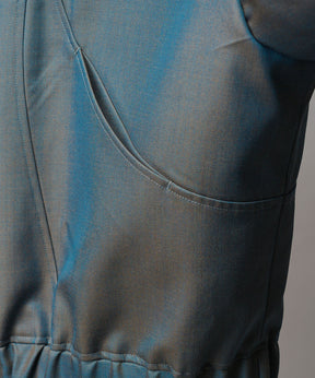 4 Colors Chambray Washable Wool Peaked Lapel Double Breasted Jacket