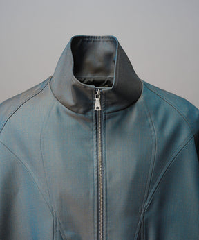 4 Colors Chambray Washable Wool Peaked Lapel Double Breasted Jacket