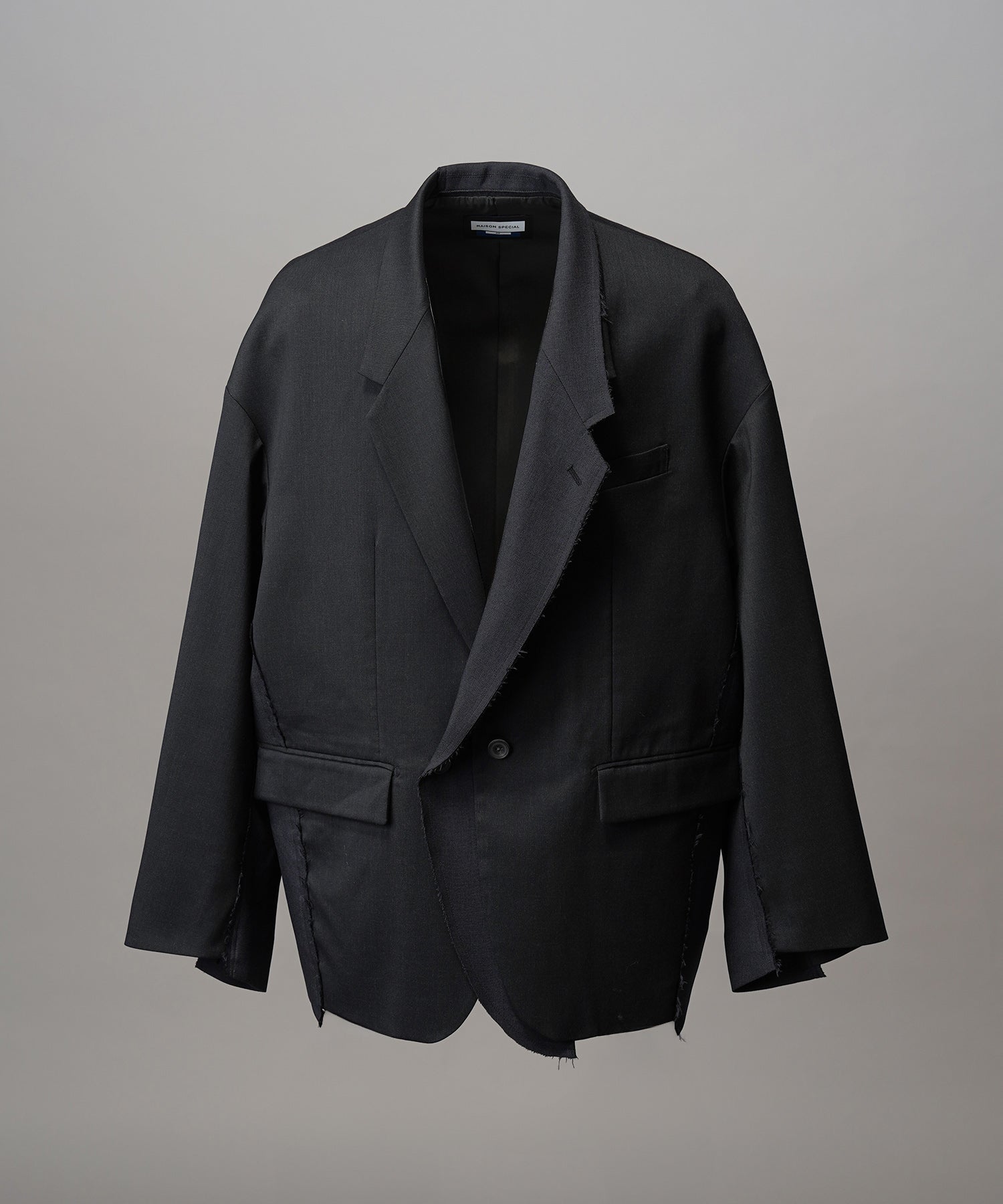 4 Colors Chambray Washable Wool Peaked Lapel Double Breasted Jacket