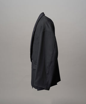 4 Colors Chambray Washable Wool Peaked Lapel Double Breasted Jacket