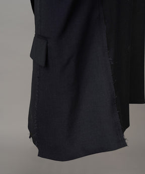 4 Colors Chambray Washable Wool Peaked Lapel Double Breasted Jacket