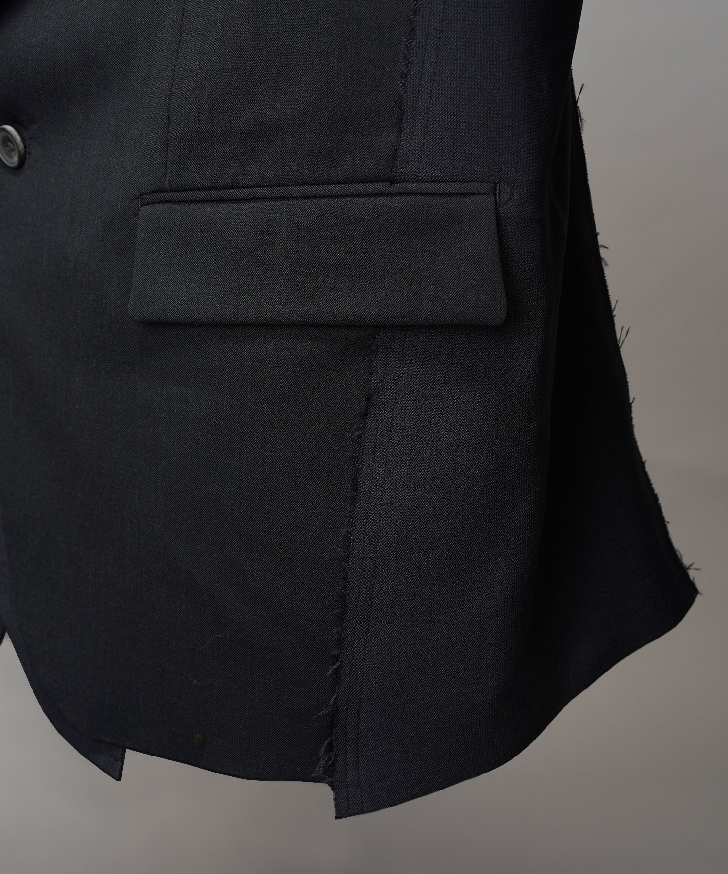 4 Colors Chambray Washable Wool Peaked Lapel Double Breasted Jacket