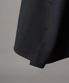 4 Colors Chambray Washable Wool Peaked Lapel Double Breasted Jacket