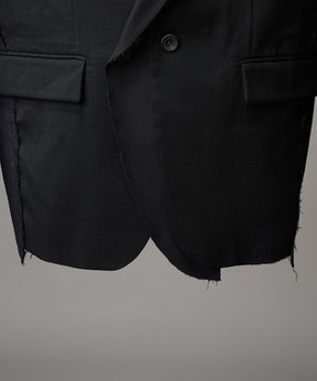 4 Colors Chambray Washable Wool Peaked Lapel Double Breasted Jacket