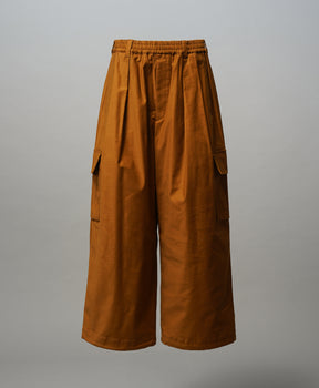 Back Satin Slub Stretch Prime-Wide Cargo Pants