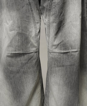 3D Cut Prime-Wide Gathered Denim Pants