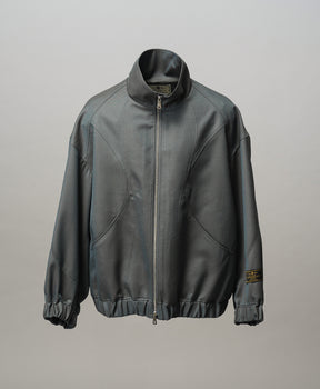 【26SS PRE-ORDER】4 Colors Chambray Washable Wool Prime-Over Switching Stand Collar Blouson
